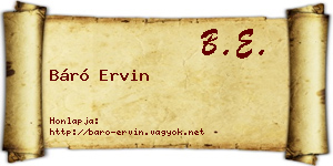 Báró Ervin névjegykártya
