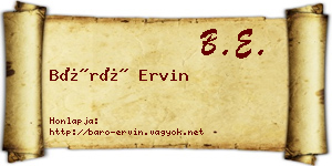 Báró Ervin névjegykártya