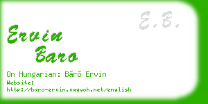 ervin baro business card
